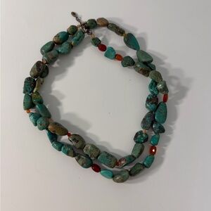 Studio Barse Turquoise and Amber Stone Sterling Silver Necklace